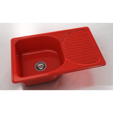 Chiuveta Compozita cu blat,pentru bucatarie , Fat 215, culoare rosu,Ruby Red