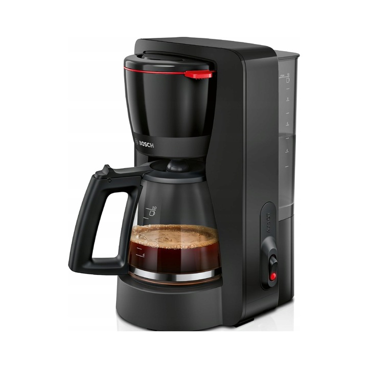 Cafetiera cu filtru Bosch TKA2M113, 1200 W, 1.4 l (10 cani), mentinere caldura, blocare picurare, negru
