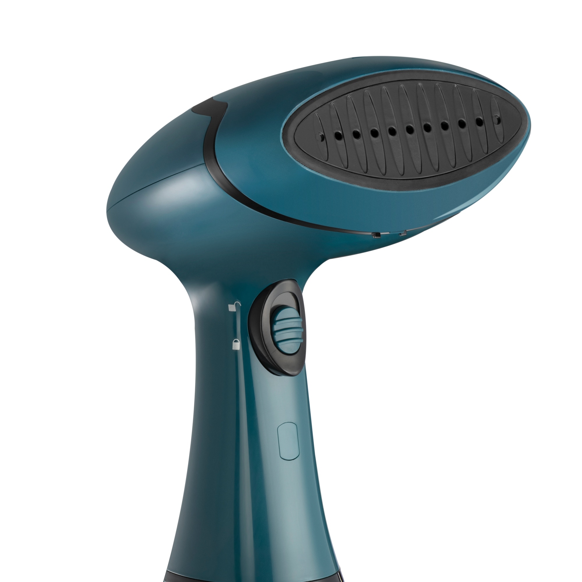 Aburitor pentru haine Russell Hobbs Steam Genie 27220-56 (3FZVX8NDY), 1800 W, flux abur 28 g/min, rezervor 200 ml, 3 accesorii pentru delicate/tapiterie/indepartare par, autonomie ~7 min, turcoaz