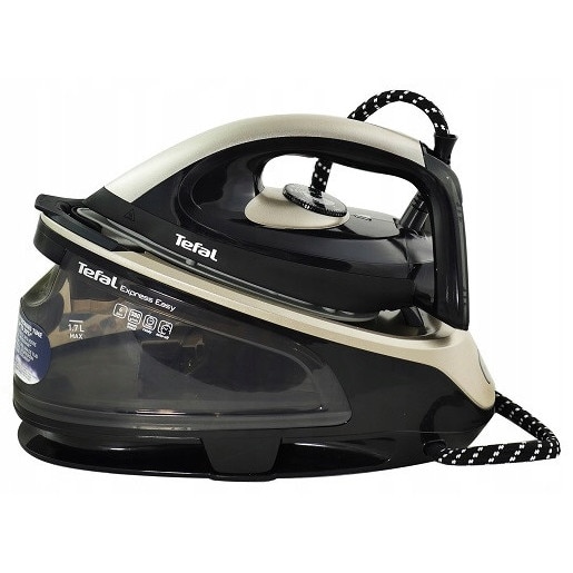 Statie de calcat cu aburi Tefal SV6140 T232ACP2I4, 2400 W, 6 bar, 120 g/min continuu, impuls de abur 380 g/min, talpa Xpress Glide, rezervor 1,7 l, negru/gri