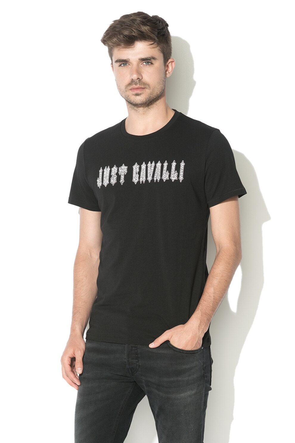 JUST CAVALLI, Tricou cu logo, Negru