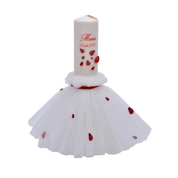 Lumanare de botez personalizata Buburuza Lumanare de botez personalizata Buburuza