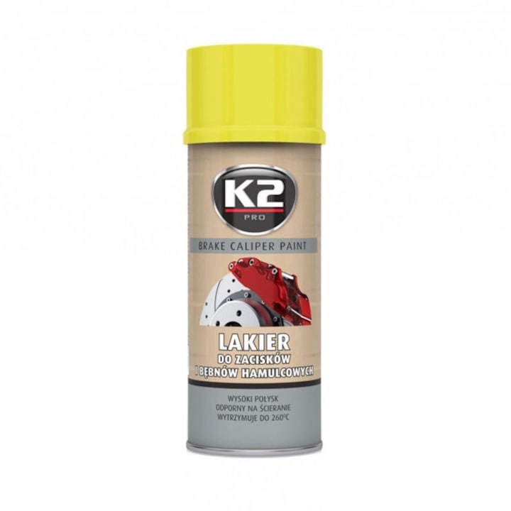 K2 féknyereg festék spray, sárga, 400ml