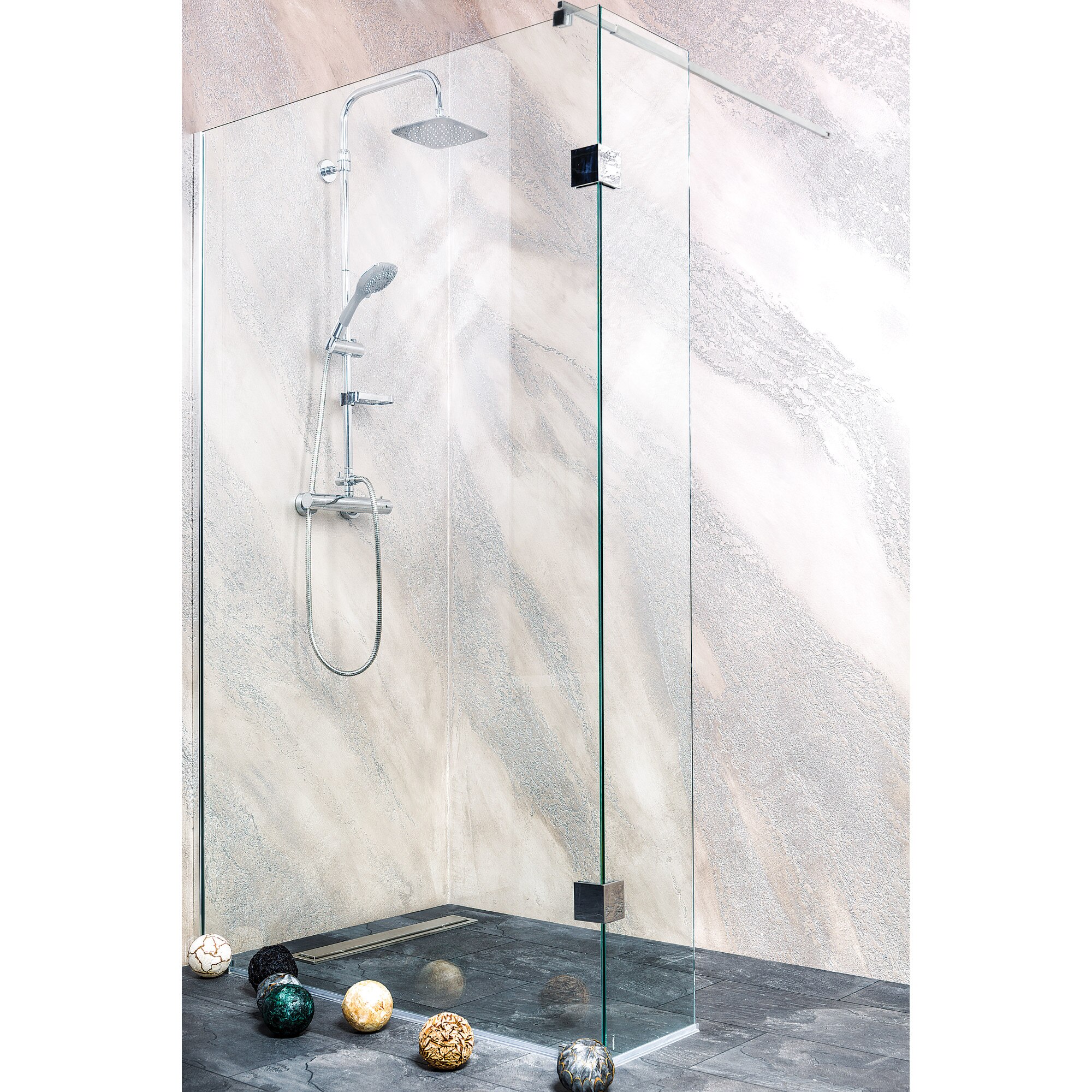 Paravan de dus WIDE II MS110, sticla securizata de 8 mm, dimensiuni 108 - 109 x 30 x 195 cm