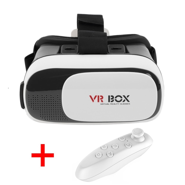 Virtuális valóság szemüveg készlet VR BOX 2, fehér + joystick