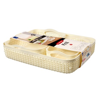 Set 3 cosuri depozitare Curver Knit culoare off-white ( A4 A5 A6) Set 3 cosuri depozitare Curver Knit culoare off-white ( A4 A5 A6)