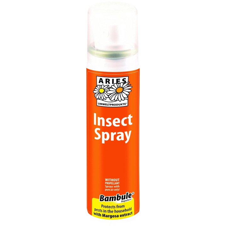 Made in Germany Aries® rovarirtó, nem toxikus, ökológiai spray, növényi kivonattal, bogarak, hangyák, repülő rovarok ellen, 200 ml