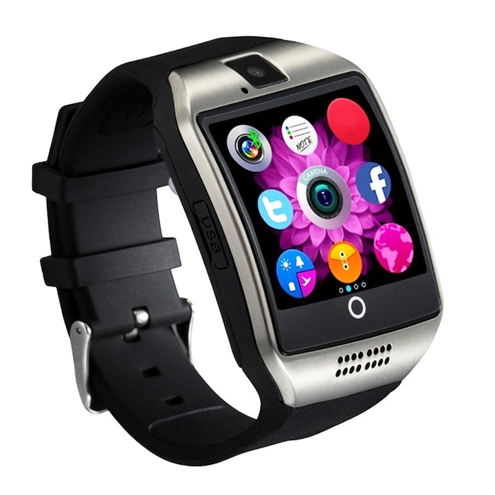 Смарт часовник Smart Wear Q18, слот за сим карта, камера, bluetooth, Сребрист