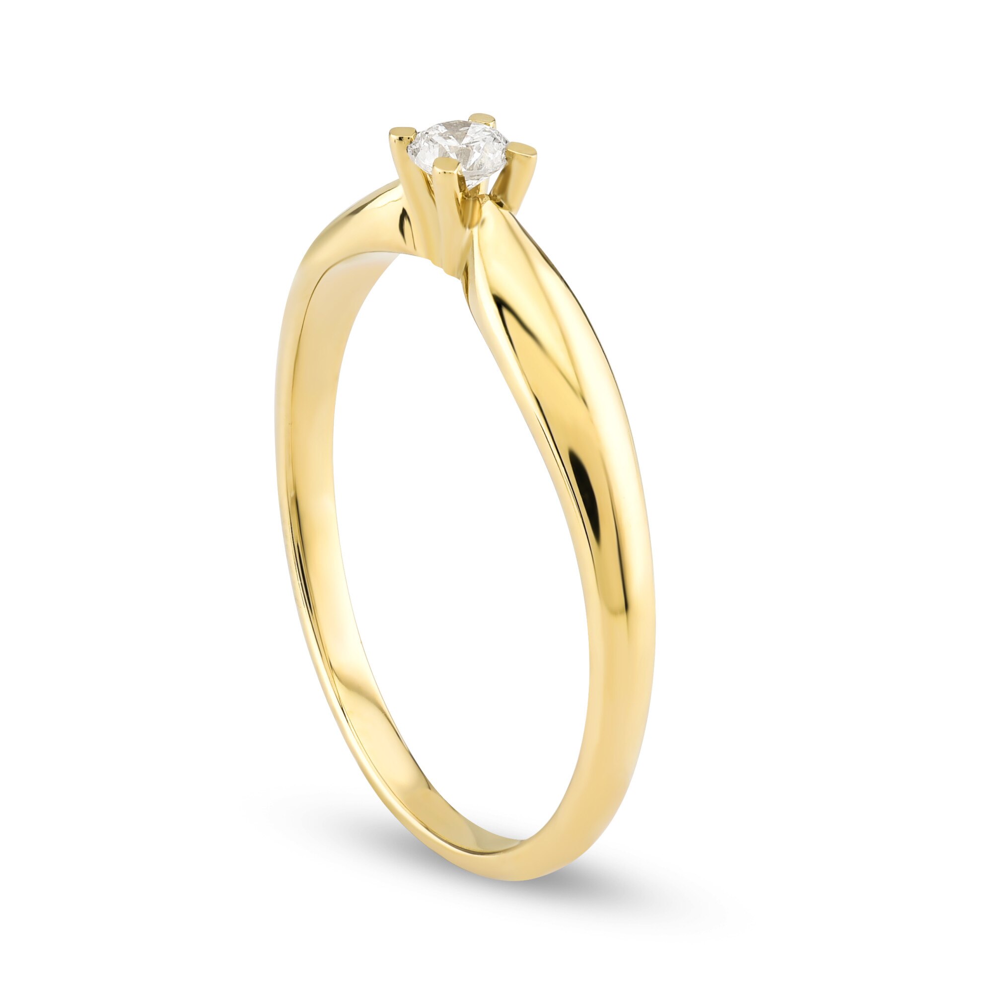 Inel din aur, Blue Diamond, diamant 0.10, H, SI1