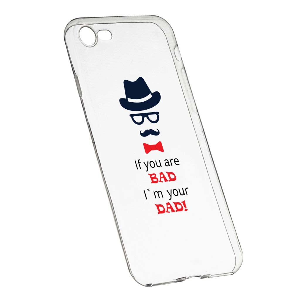 Husa Silicon, Transparent, Slim, Bad Dad, Apple iPhone 7 / 8