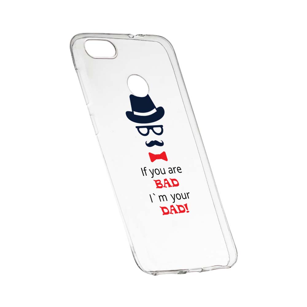 Husa Silicon, Transparent, Slim, Bad Dad, Huawei Y9 2018