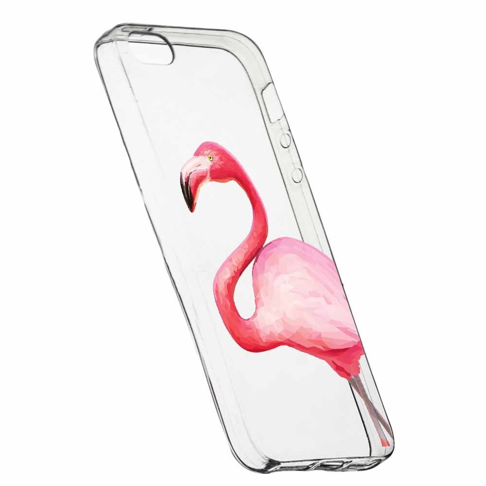 Husa Silicon, Transparent, Slim, Flamingo, Apple iPhone 5 / 5S / SE