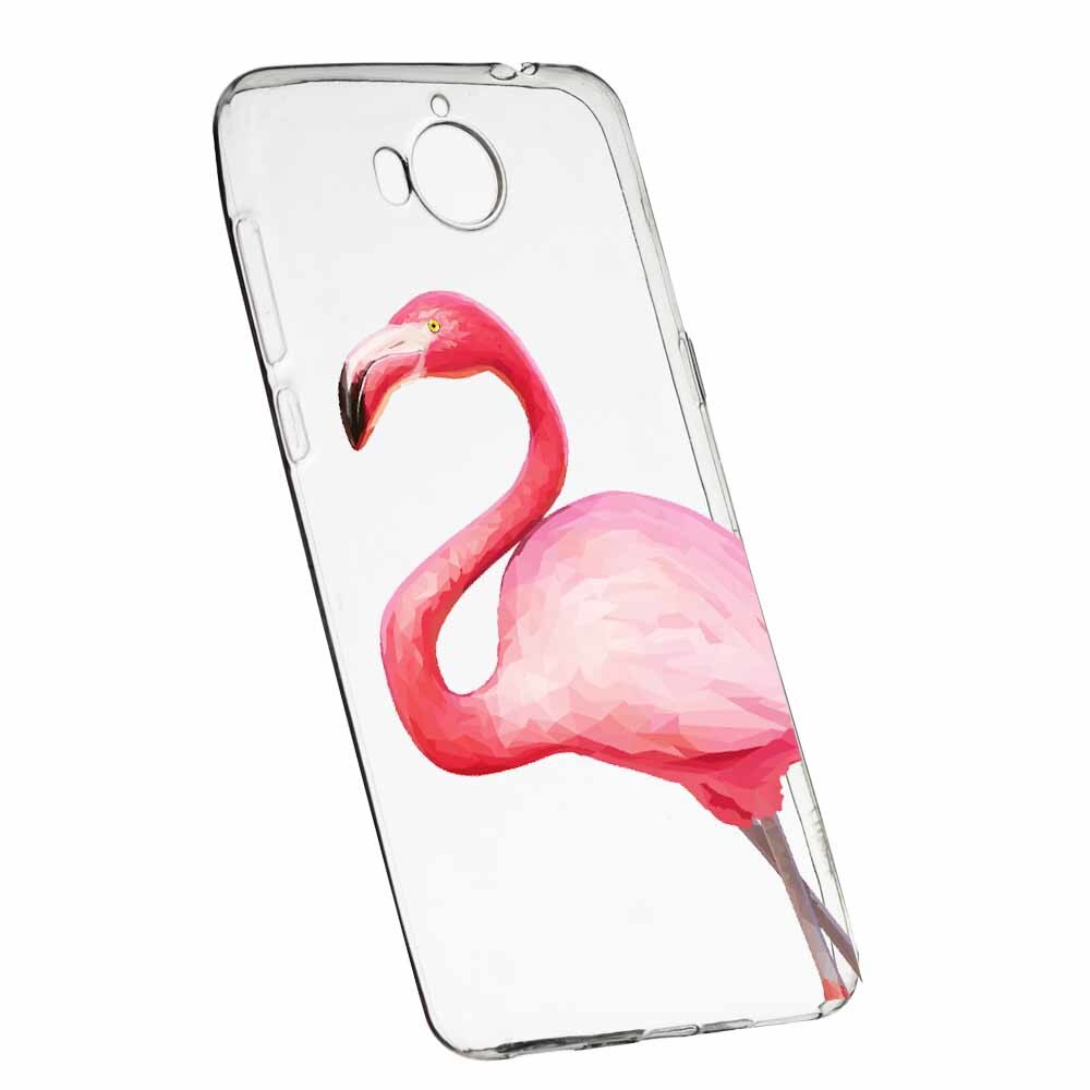 Husa Silicon, Transparent, Slim, Flamingo, Huawei Y7 / Enjoy 7 Plus / Nova Lite Plus 2017