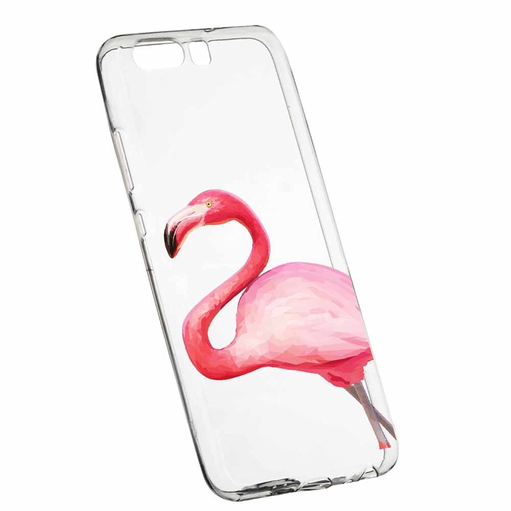 Husa Silicon, Transparent, Slim, Flamingo, Sony XZ1