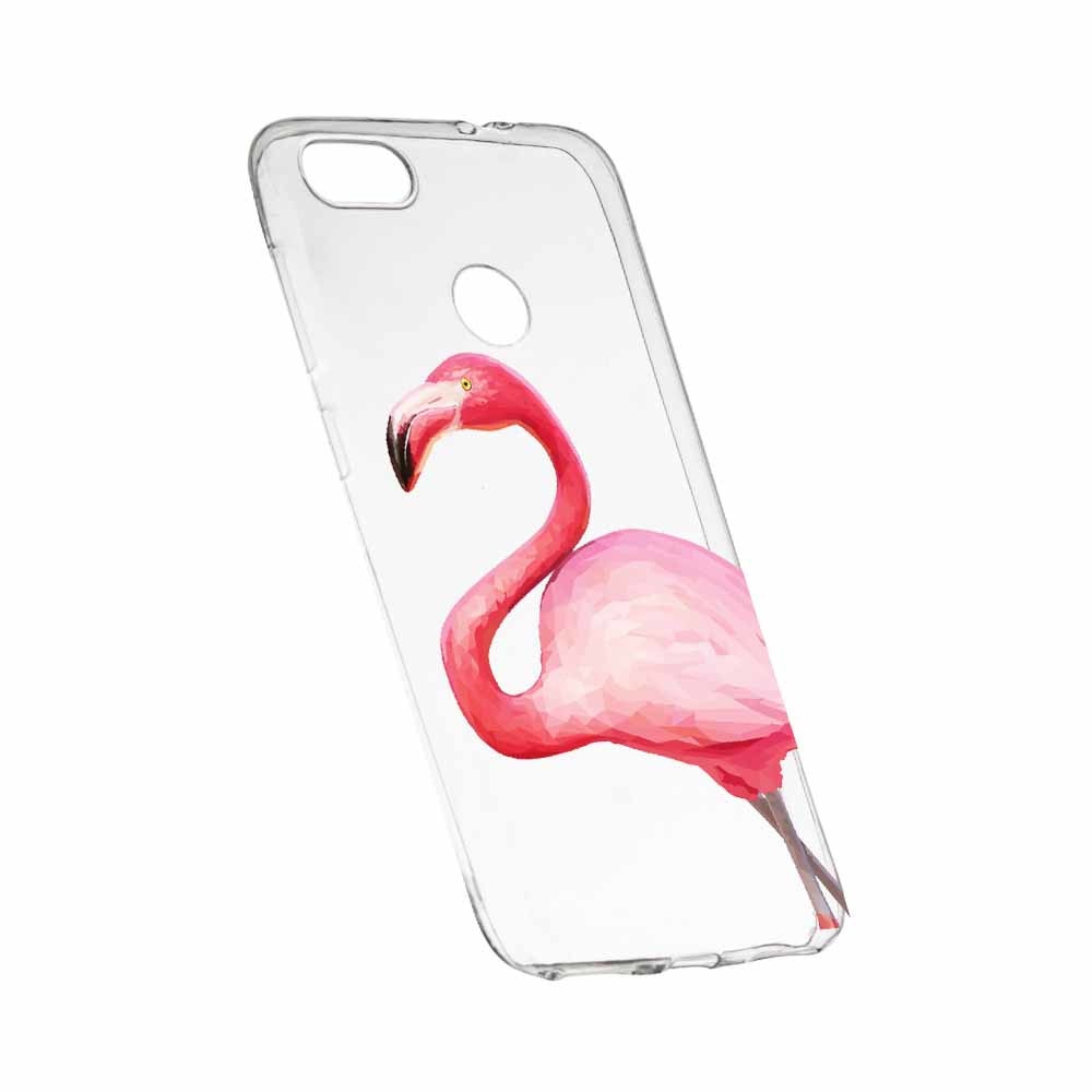 Husa Silicon, Transparent, Slim, Flamingo, Huawei Y9 2018