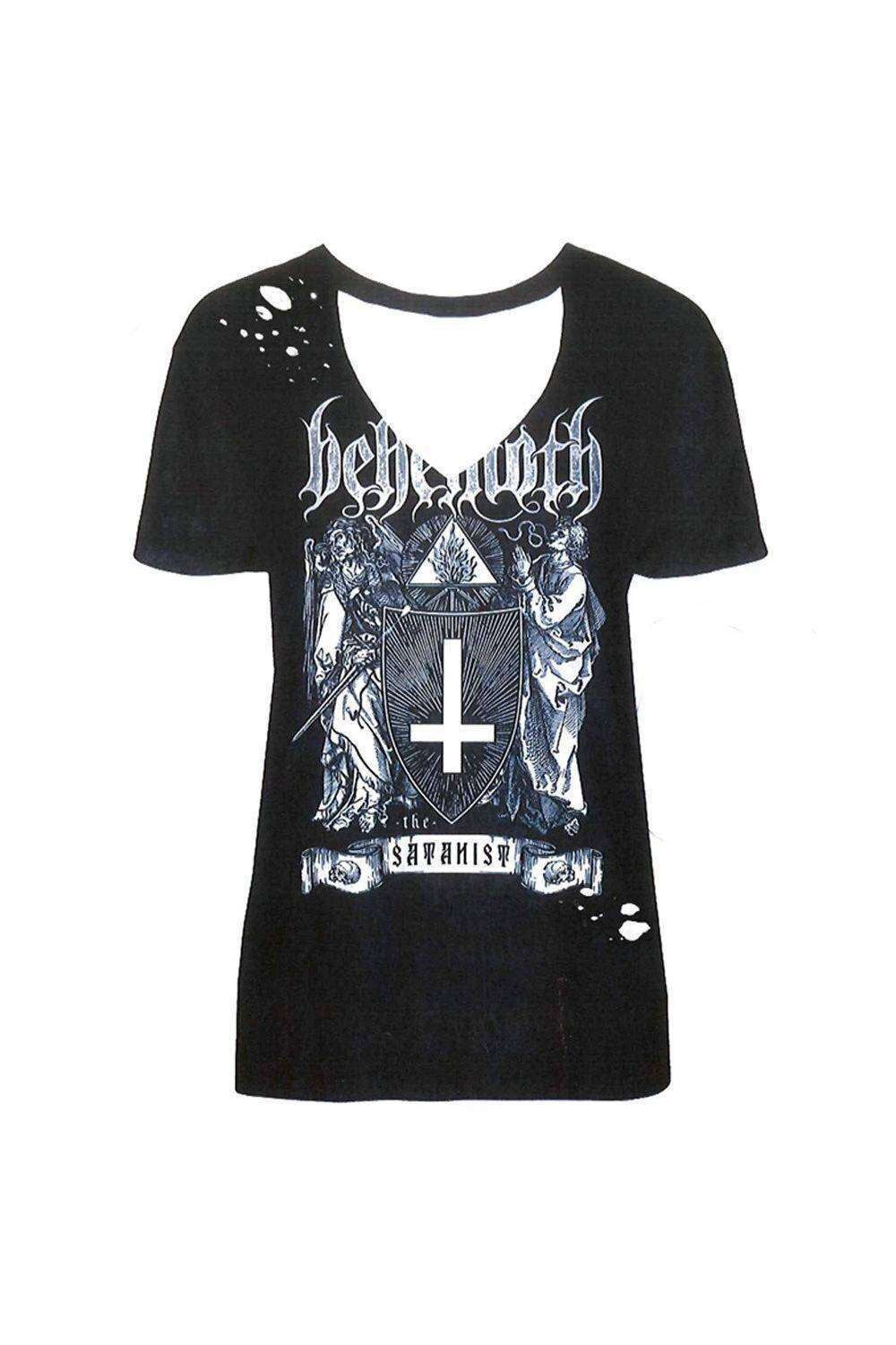 Tricou de dama, Behemoth, Satanist (Acid Wash), Negru, S