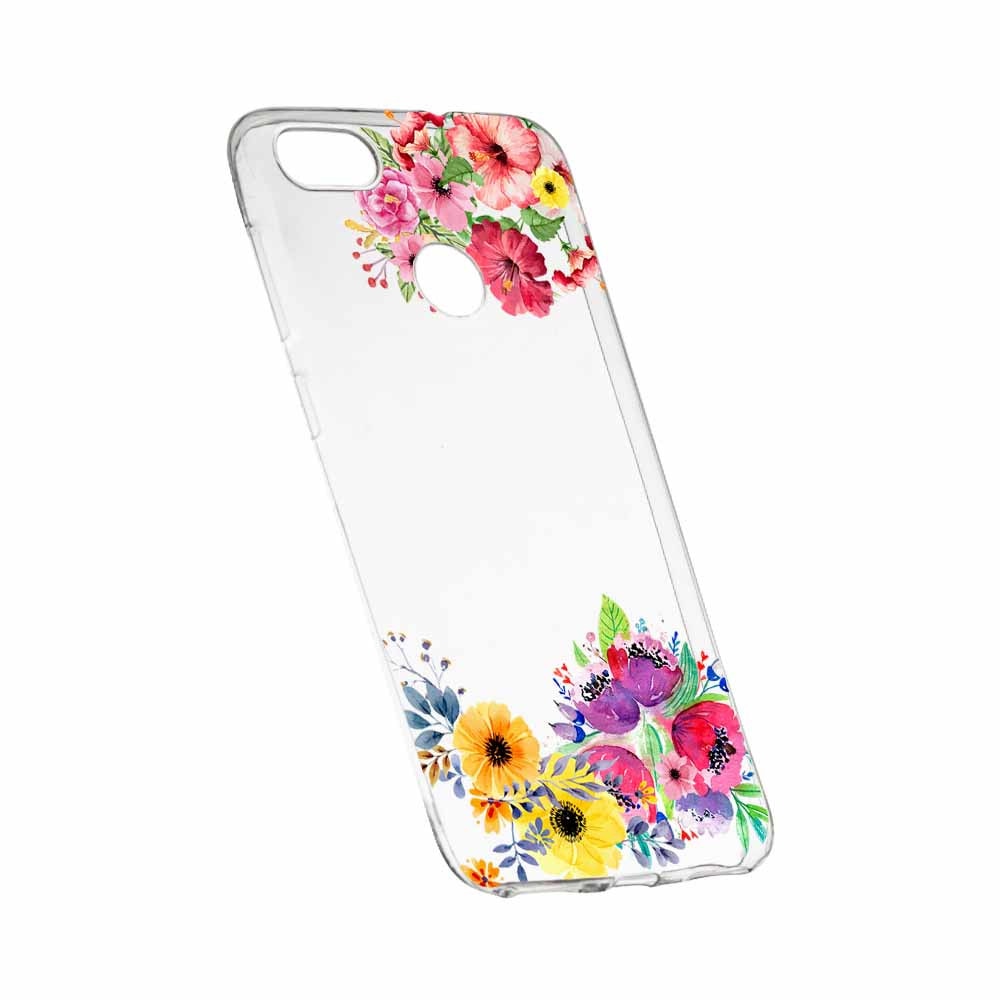 Husa Silicon, Transparent, Slim, Flower, Huawei Y6 Prime 2018
