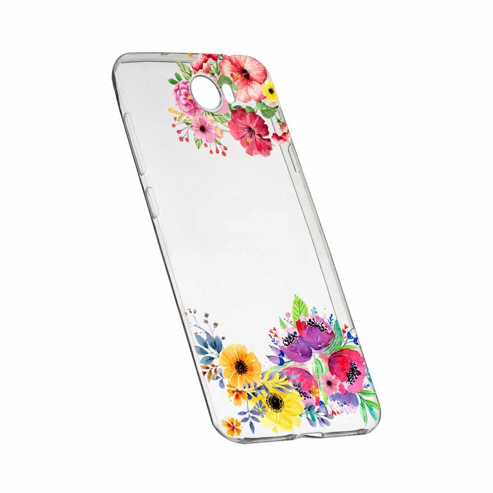 Husa Silicon, Transparent, Slim, Flower, Huawei Y7 / Enjoy 7 Plus / Nova Lite Plus 2017