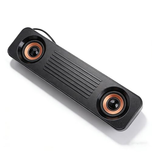 Soundbar Corenia QRE-5170784, alimentare USB, jack 3,5 mm, stereo 2x, 360° surround, compact, negru/auriu