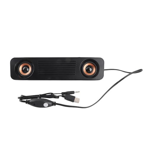 Soundbar Corenia QRE-5170784, alimentare USB, jack 3,5 mm, stereo 2x, 360° surround, compact, negru/auriu