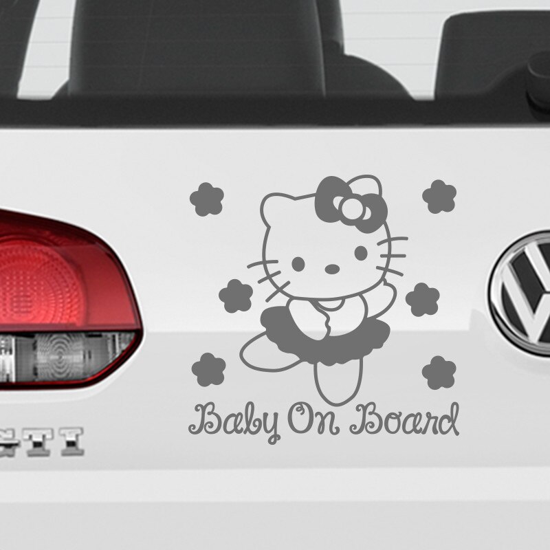 Sticker Auto SMAER Hello Kitty Baby On Board 15cm x 15cm Gri