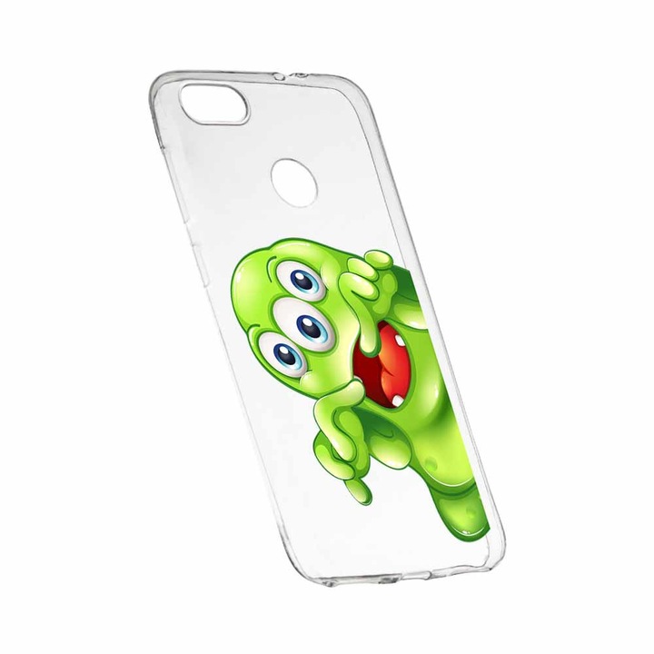 Силиконов калъф, Transparent, Slim, Green Monster, HTC Desire 12 Plus