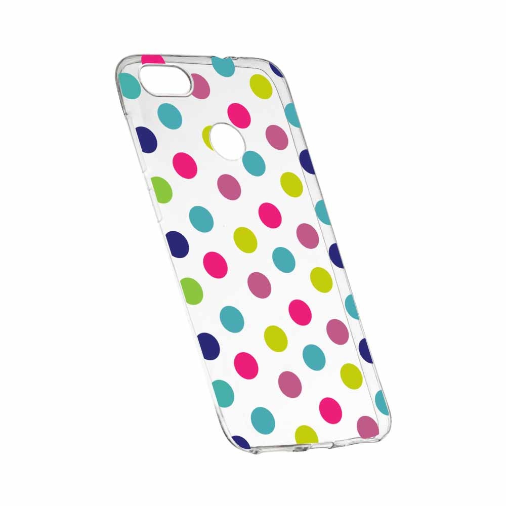 Husa Silicon, Transparent, Slim, Dots Color, Huawei Y9 2018