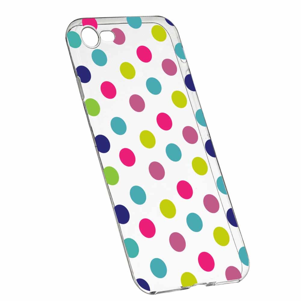 Husa Silicon, Transparent, Slim, Dots Color, Apple iPhone 7 / 8