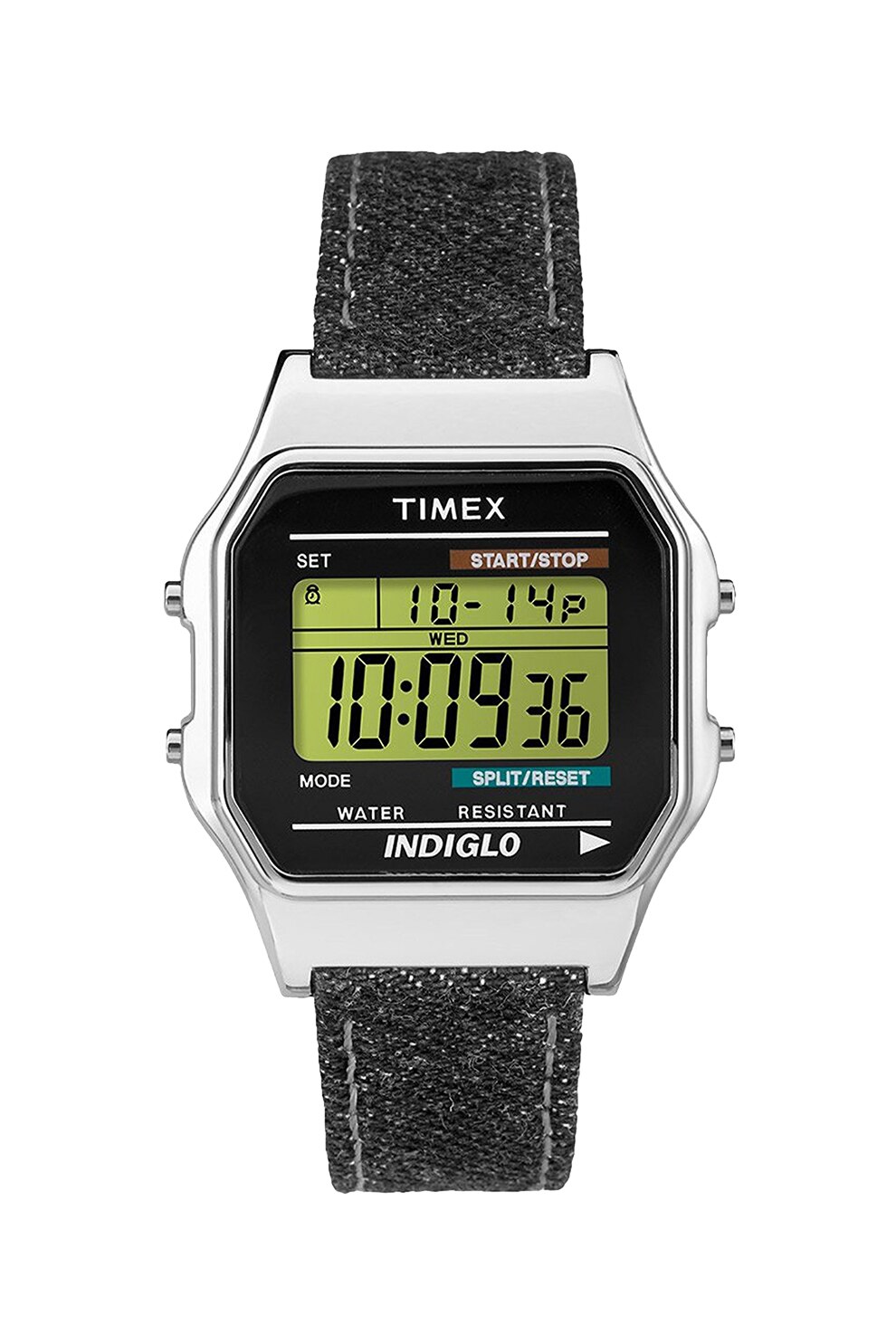 Timex, Ceas digital cu pedometru, Unisex, Gri inchis