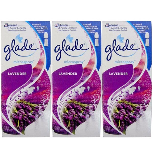 Pachet 3 bucati - Rezerva, odorizant, Glade Micro Spray, Lavanda, 3 x 10ml