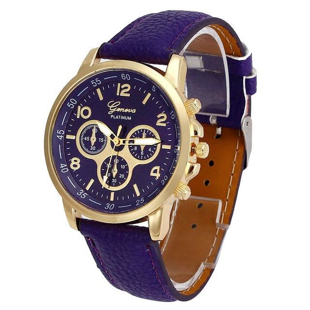 Ceas de dama elegant Geneva platinum violet