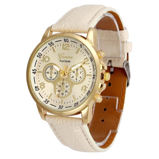 Ceas de dama elegant Geneva platinum alb