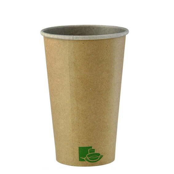 Pahare din carton kraft 450ml|16oz, D90mm, 50buc/set