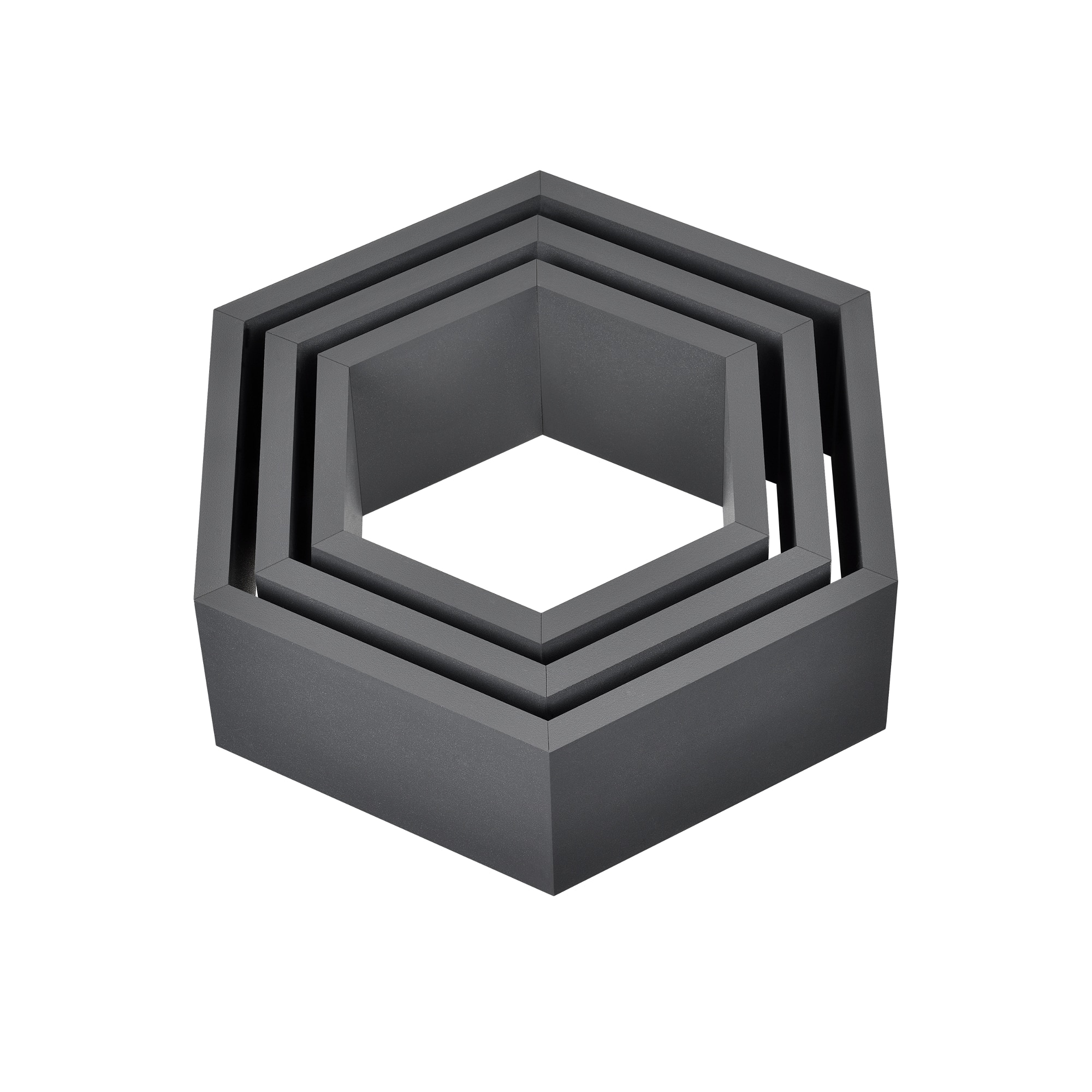 Set Design Retro Style, 3 rafturi perete Modell 20, en.casa, MDF, gri mat lacuit