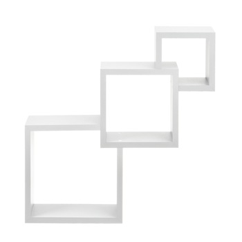 Set Design Retro Style, 1 raft perete Modell 25, en.casa, MDF, alb mat lacuit Set Design Retro Style, 1 raft perete Modell 25, en.casa, MDF, alb mat lacuit