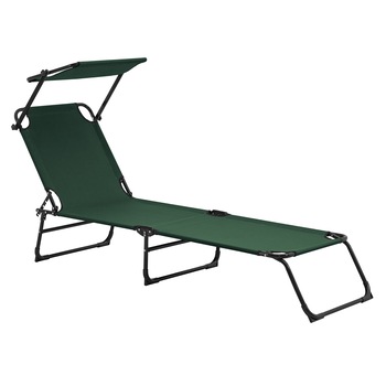 Sezlong cu trapa, casa.pro, 187 x 53 x 27 cm, otel/poliester, verde inchis Sezlong cu trapa, casa.pro, 187 x 53 x 27 cm, otel/poliester, verde inchis