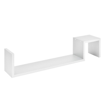 Set Design Retro Style, 1 raft perete Modell 5, en.casa, MDF, alb mat lacuit Set Design Retro Style, 1 raft perete Modell 5, en.casa, MDF, alb mat lacuit