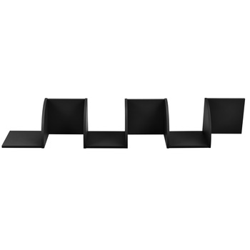 Set Design Retro Style, 1 raft perete Modell 22, en.casa, MDF, negru mat lacuit Set Design Retro Style, 1 raft perete Modell 22, en.casa, MDF, negru mat lacuit