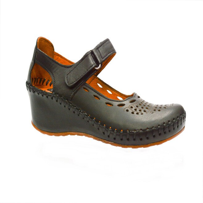 Pantofi confortabili cu talpa plina, inaltime medie, D&J Exclusive, Negru