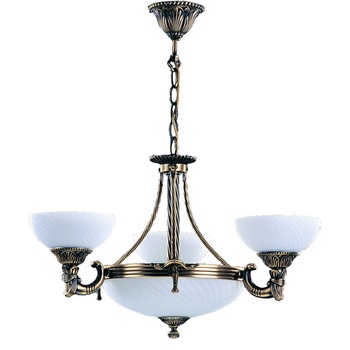 Lustra BUSSY LIGHTING 3035 3 brate ,E27 3x60w+E14 3x40w,alama,metal, finisaj bronz-antiq / sticla alb Lustra BUSSY LIGHTING 3035 3 brate ,E27 3x60w+E14 3x40w,alama,metal, finisaj bronz-antiq / sticla alb