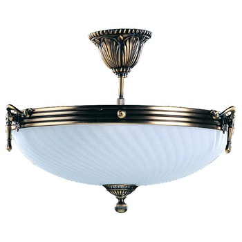 Lustra BUSSY LIGHTING 3035 diam 34cm, E14 3x40W ,alama,metal, finisaj bronz-antiq / sticla alb Lustra BUSSY LIGHTING 3035 diam 34cm, E14 3x40W ,alama,metal, finisaj bronz-antiq / sticla alb