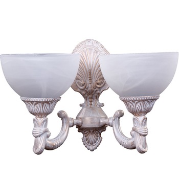 Aplica BUSSY LIGHTING 3075 2 brate E27 2x60W finisaj Alb patinata / sticla alb Aplica BUSSY LIGHTING 3075 2 brate E27 2x60W finisaj Alb patinata / sticla alb