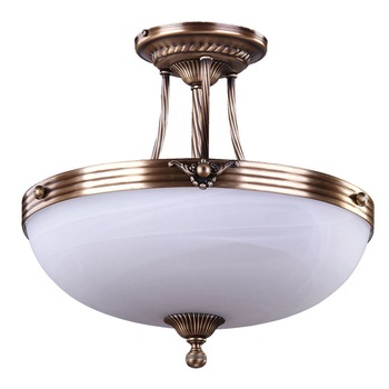 Lustra BUSSY LIGHTING 3087 diam 43cm, E14 3x40W, alama, metal, finisaj bronz / sticla alb Lustra BUSSY LIGHTING 3087 diam 43cm, E14 3x40W, alama, metal, finisaj bronz / sticla alb