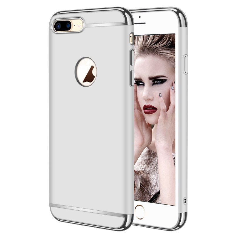 Husa telefon Apple Iphone 8 Plus ofera protectie 3in1 Ultrasubtire Lux Silver Matte