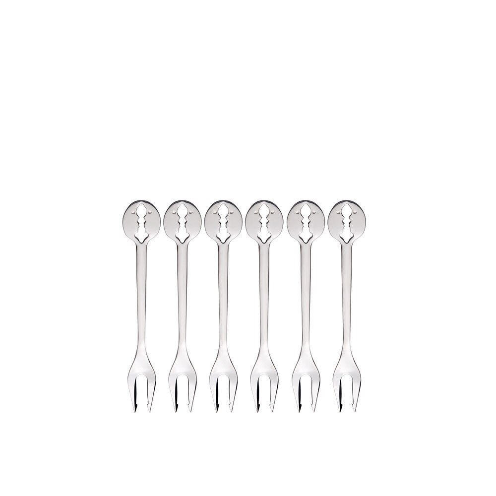 Set 6 furculite pentru desert Bugatti Kiss, inox