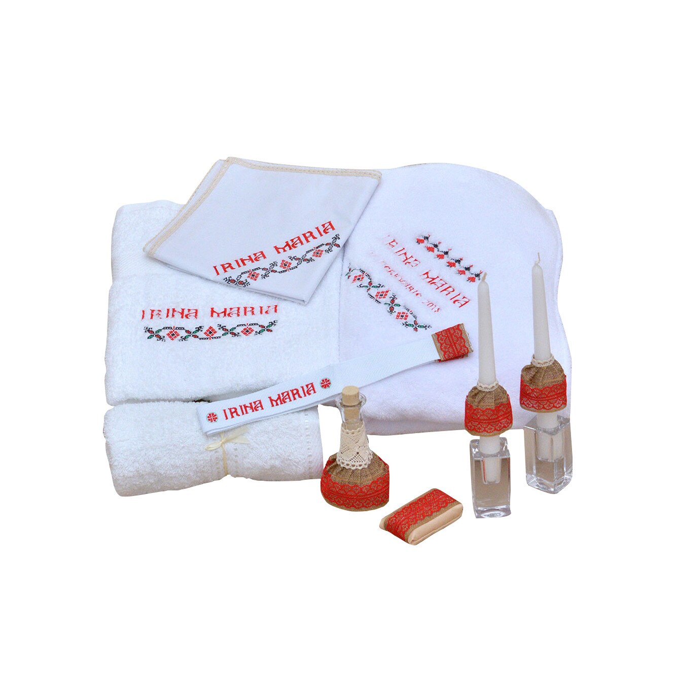 Trusou botez brodat complet Traditional, Couture Bebe