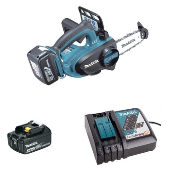 Drujba electrica cu lant (fierastrau) pe acumulator Makita DUC122Z+, 18 V, 3 Ah, 11.5 cm lungime lama, 4.8 m/s viteza lant, acumulator, incarcator rapid Drujba electrica cu lant (fierastrau) pe acumulator Makita DUC122Z+, 18 V, 3 Ah, 11.5 cm lungime lama, 4.8 m/s viteza lant, acumulator, incarcator rapid