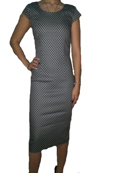 Rochie dama, ADROM, Carouri, Alb / Albastru Rochie dama, ADROM, Carouri, Alb / Albastru