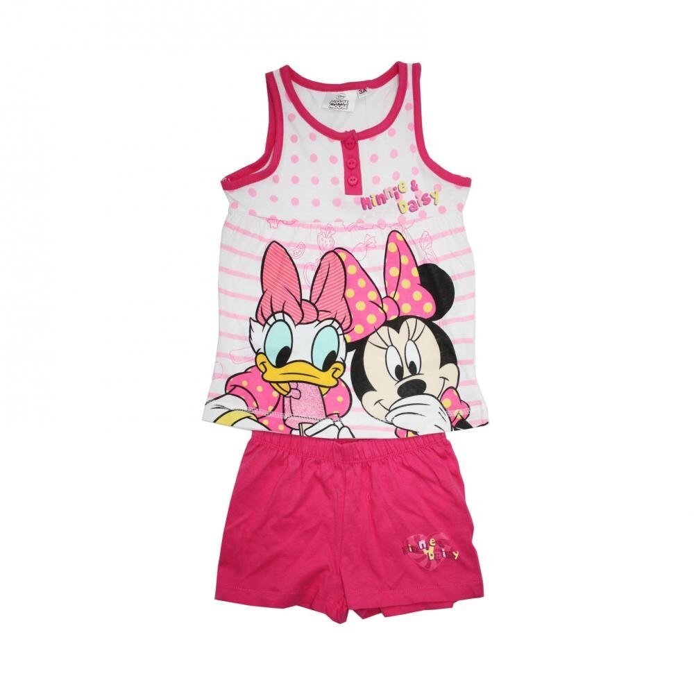 Pijama fara maneci, Disney Minnie Mouse, fucsia