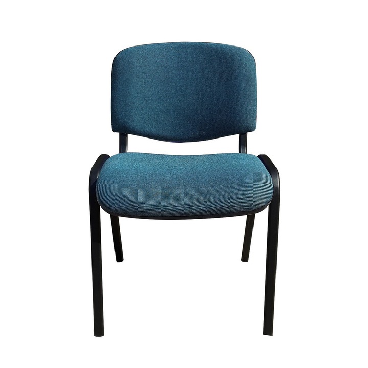 Látogatói szék ISO BLACK, Kanári kék-fekete cagliari szövet